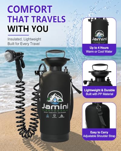 Jamini ducha portátil de 2.1 galones (8L) para camping miniatura 5