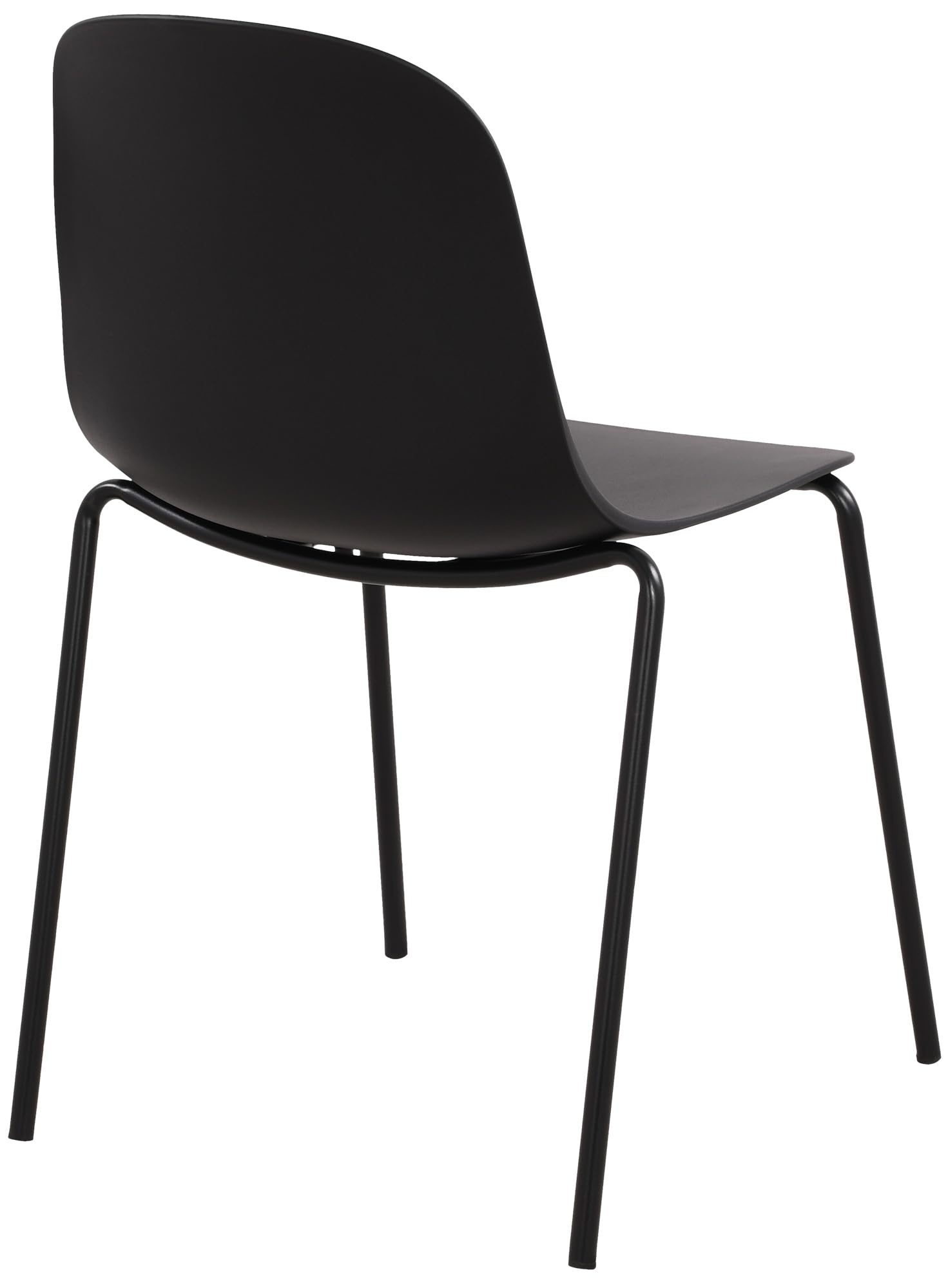 CLP 2er Set Stühle Hardin, stapelbare Gartenstühle, wetterfest und UV-beständig, Outdoor-Stuhl für Balkon, Terrasse und Esszimmer, Farbe:schwarz