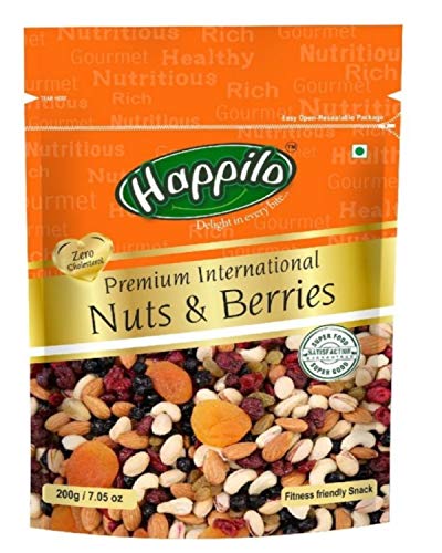 Image of Happilo 100% Natural Premium Californian Almonds, 200g + Happilo Premium International Nuts and Berries, 200g