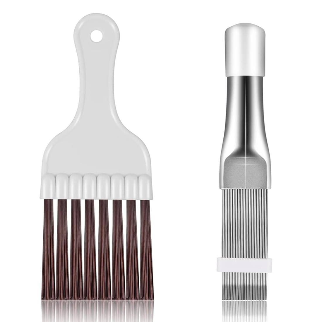 VAEIORP 2 Pezzi Spazzola per Condensatore, Pulisci Filtro Asciugatrice, Spazzola per Pulizia Condizionatore, Pettine per Condensatore Climatizzatore, Pulitore per Alette Condizionatore - 1