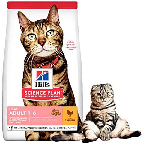 Hills Science Plan Adult Light Cat Dry Food Chicken Flavour 1.5kg A Low Calorie Obesity Weight Control Cover