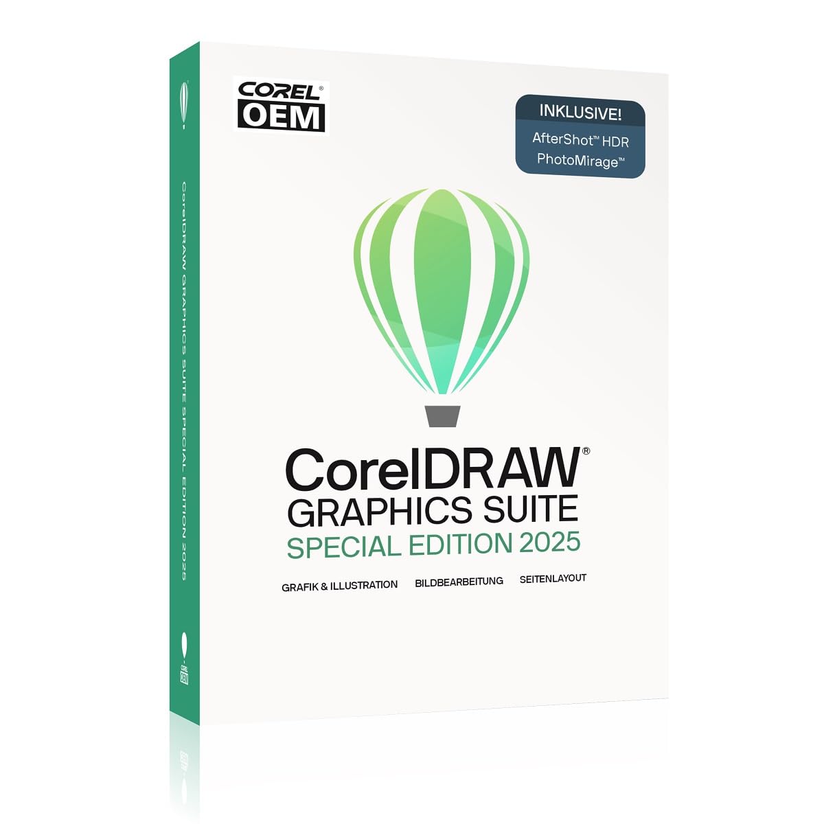 COREL CorelDRAW Graphics Suite Special Edition 2025 OEM inkl. AfterShot 3 + PhotoMirage Express Dauerlizenz (Win10/11-64Bit) Papp-Case