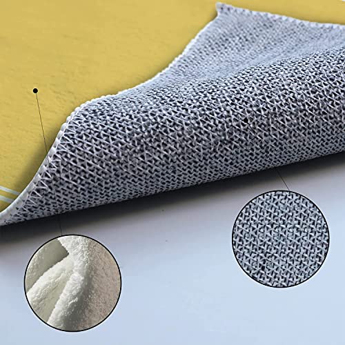Solid Color Doormat Indoor Or Outdoor Rugs, Non-Slip Absorbent Low-Profile Entryway Door Mats Washable Carpet For Front Porch Kitchen Bedroom Laundry 16X24Inch, Pure Yellow Pattern #TOP3
