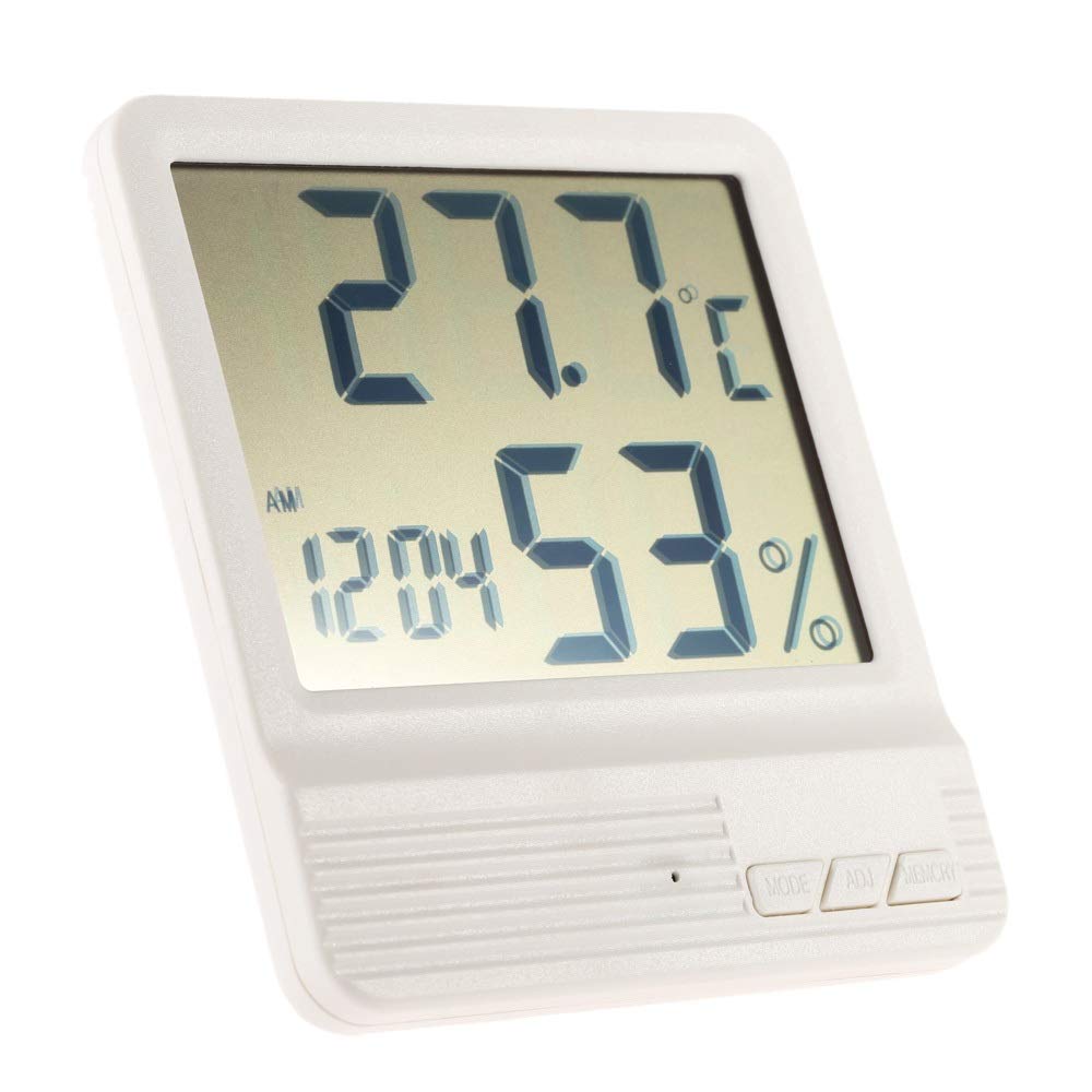 JFDBGU High-accuratezza del termometro Digitale LCD igrometro Temperatura Elettronica Temperatura di umidità Meter Orologio Stazione meteorologica Indoor