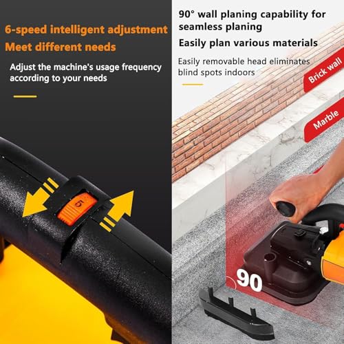 Ponceuse électrique à béton 3800W à 4 têtes avec tige d'extension