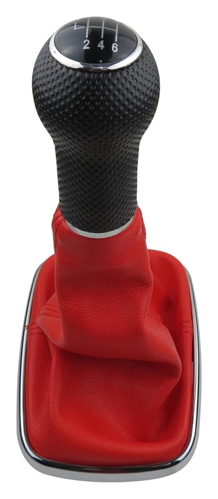 Jsrvqkms 6 Speed Red Car Gear Knob For Vw For Golf 4 Mk4 For Bora For Jetta Gti R32 Car 5 6 Speed Gear Shift Knob Gaiter Boot(6 Speed Red)