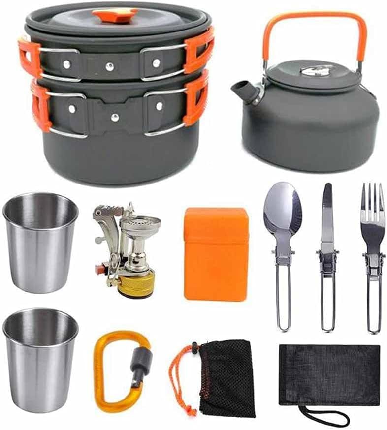 Outdoor Tableware Skillful Manufacture Outdoor Camping Hiking Cookware Cooking Camping Kettle Kits (Color : B) (B)