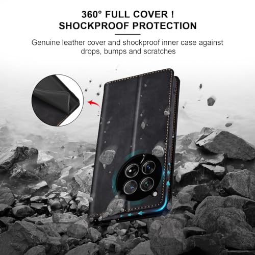 Image of Jasonyu Flip Wallet Case for OnePlus 12,Black