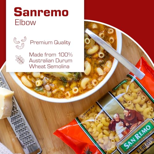 Image of San Remo Elbows Pasta, 500g | Italian-Style Pasta Shape | Quick & Easy Cooking | 100% Vegetarian | No Preservatives (Pack of 3)