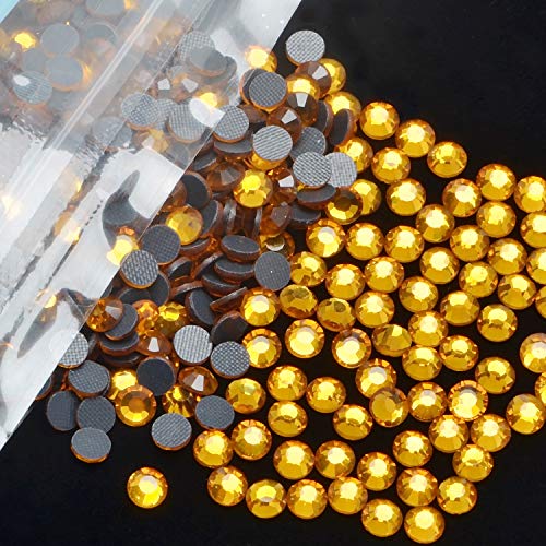 Image of 3000 Pieces Hot Fix Glass Flatback Rhinestones HotFix Round Crystal Gems (Topaz, SS10)