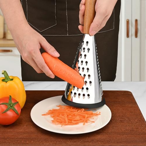 Rallador cónico con mango de madera multicolor portátil miniatura 5