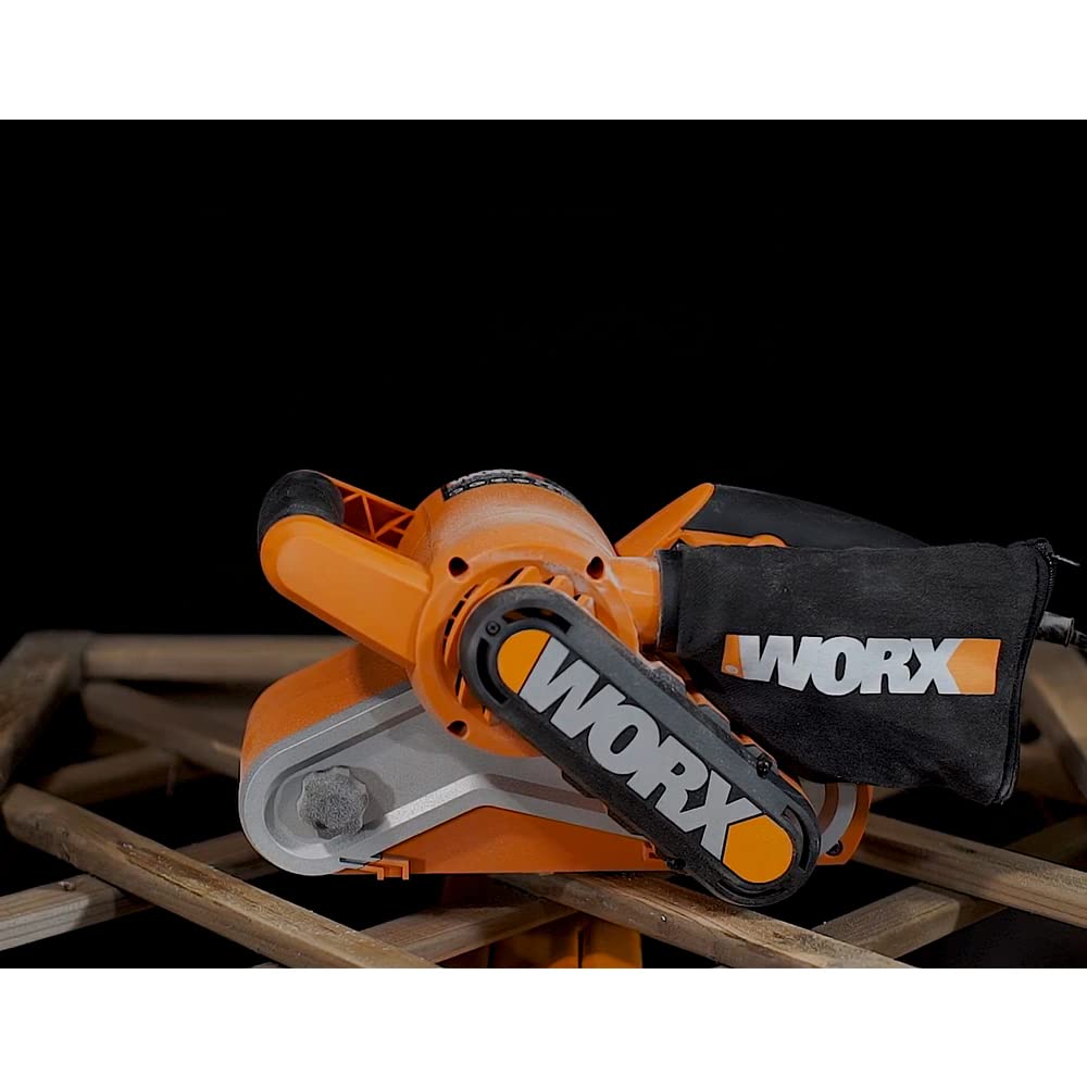 WORX Lijadora de Banda 950W | WX 661.1 | Superficie de lijado 76 x 130mm, sistema de autocentrado, cambio rápido de banda