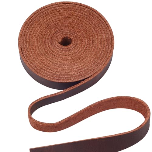 GORGECRAFT 2m Cuero Auténtico de Grano Superior Correa de Cuero Crazy Horse de 12.5mm Tiras de Cuero Planas de 1.8mm para Manualidades Herramientas Envolturas Costura Proyectos de Pasatiempos Perú