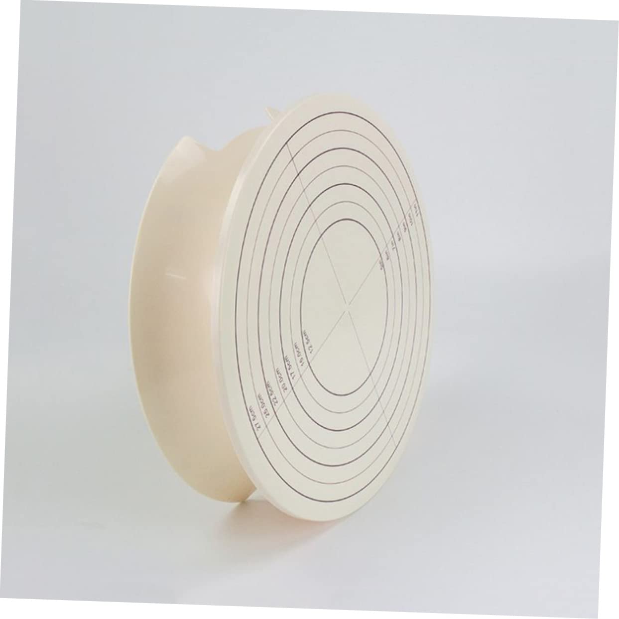 Piattaforma Rotante da 12 Pollici per Torte in Plastica Gialla con Base Antiscivolo e Scala Integrata per Decorazione Fai da Te in Pasticceria