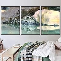 3 Piece Framed Canvas Wall Art Alligators Dramatic Canvas Prints Home Artwork Decoration for Living Room,Bedroom - 16