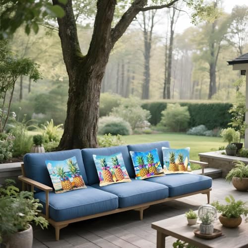 Housse coussin canapé extérieur imperméable en lin texturé haut de gamme