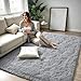Zentavio Area Rugs for Living Room Grey Rugs for Bedroom 4x6 Carpet Fluffy Furry Soft Shag Aesthetic Plush High Pile Gray Throw Rug for Nursery Kids Room Dorm