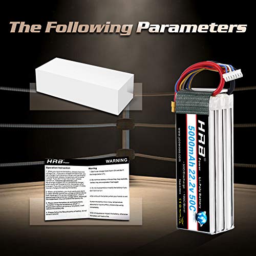 HRB 5000mAh 22.2V 50C 6S lipo batteria