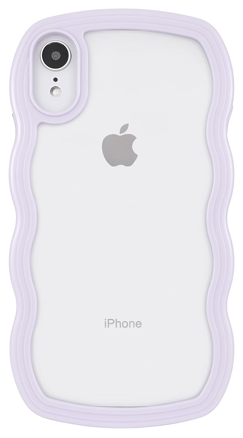 Cat Care Back Cover Compatible with iPhone XR (6.1), Adorable Curly Wave Frame Clear Case for Girls and Women, Transparent Soft Silicone TPU Bumper Shockproof Protective Cover (Purple) (B0DBPKFMWG) Amazon Price History, Amazon Price Tracker