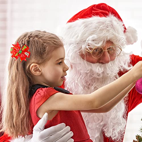 Sibba Hair Bows 3 Inch Toddler Red Green Alloy Clips 12 Pieces Braid Barrettes Ponytail Alligator Headwear Headpiece Lolita Halloween Christmas Accessories For Girls Baby #TOP5