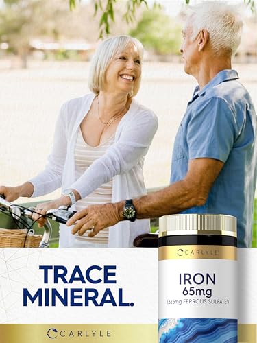 Image of Carlyle Iron Ferrous Sulfate 325mg, 65 mg | 400 Tablets | Non-GMO, Gluten Free, and Vegetarian Supplement | High Potency