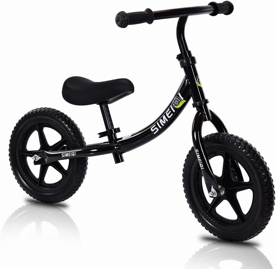 SIMEIQI 12" Balance Bike for Boys Girls 2 3 4 5 Years Old No Pedal Walking Balance Training Sports Bicycle for Kids Toddlers