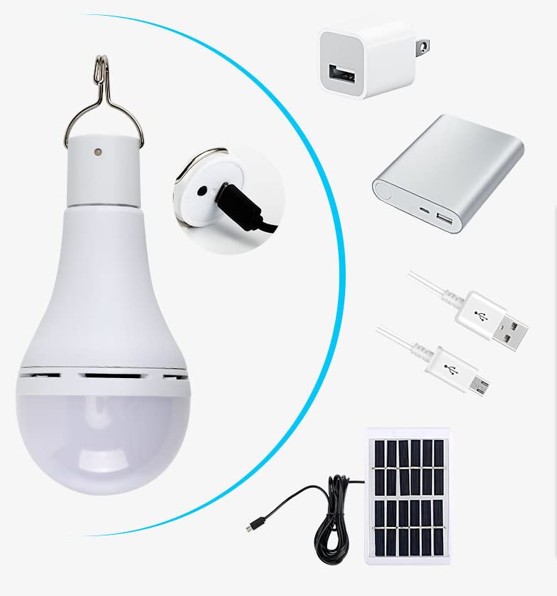 9W Solar-Glühbirne Dreistufig dimmbar mit Lichtsensor Tragbar Wiederaufladbar für Camping Schuppen Balkon Haustierhaus… – Bild 6