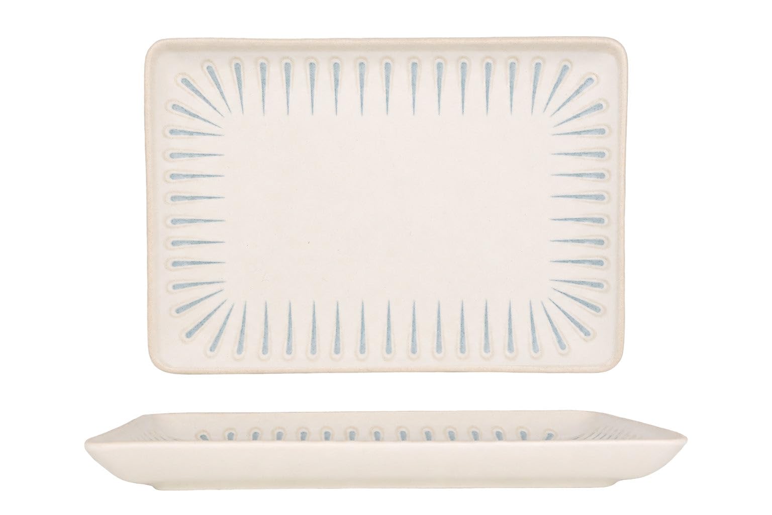 Rinart Assiette de service - Sierra - Porcelaine - 30x22 cm - lot de 2