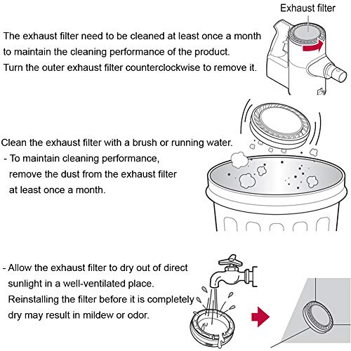 Image of LG CordZero A9 Vacuum Cleaner Replacement Exhaust HEPA Fine Dust Filter for A906SM (Matte Silver)