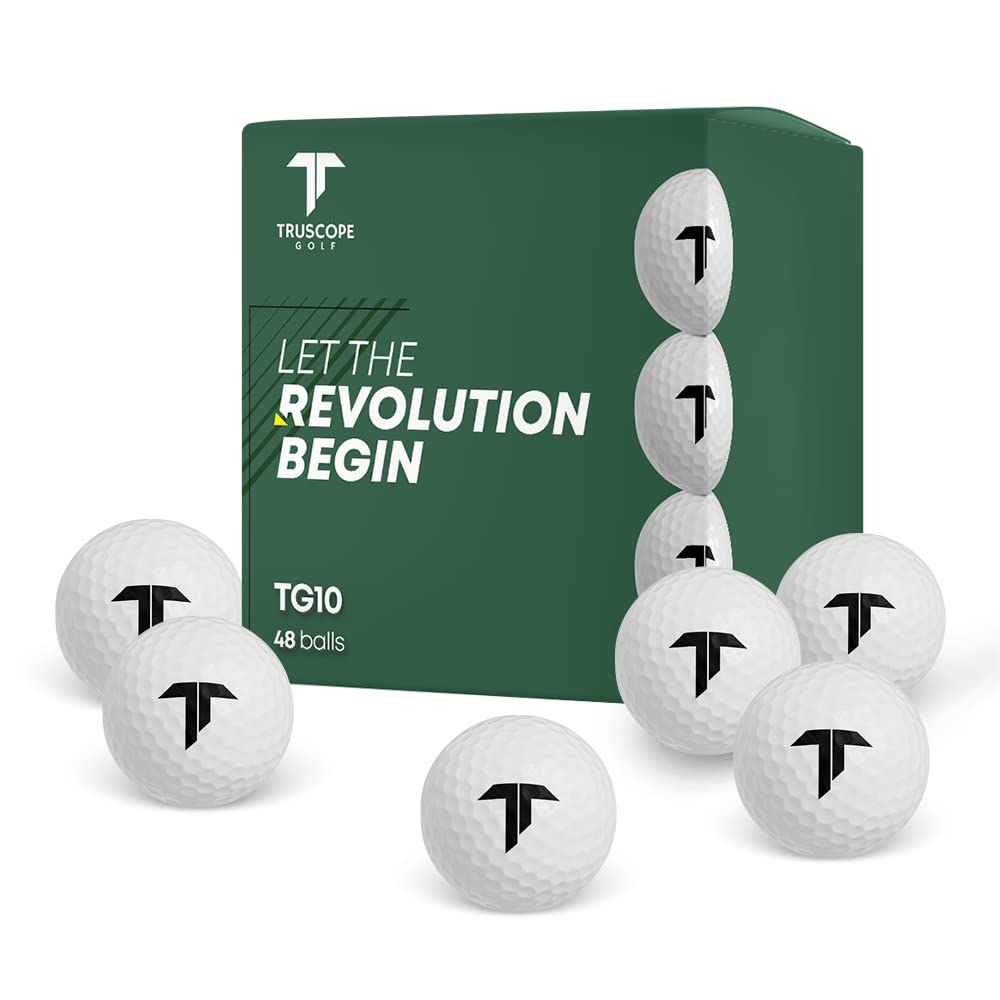 Truscope Golfbälle Weiß – Superweich Für Maximale Distanz & Weniger Spin (Ionomer-Kern, 12er Pack)