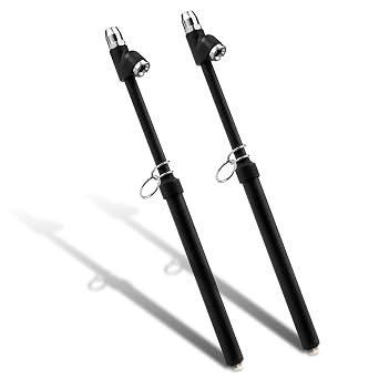 CZC AUTO Tire Pressure Gauge Heavy Duty Air Pressure Tire Gauge, Straight-on Foot Dual Head Chucks, Black Painting, 10-150PSI 100-1000KPa for Semi Truck Car RV Van2 Pack