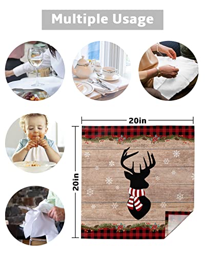 Servilletas de Tela Navidad Elk Deer 20x20 Pulgadas Set 4 miniatura 5