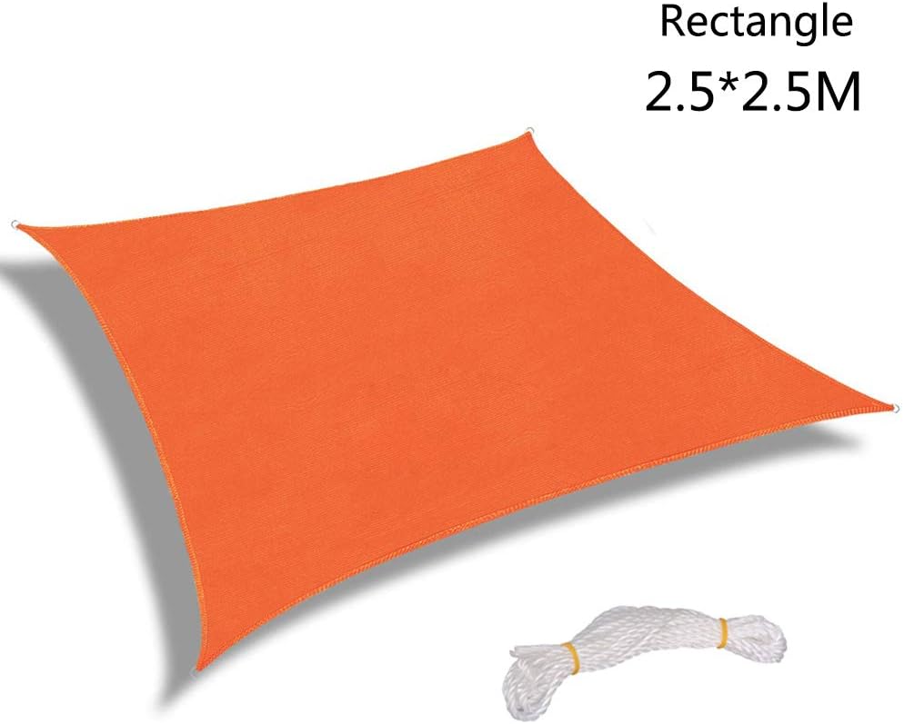 Warooma 2.5m x 2.5m Sun Shade Sails Canopy with Rope Rectangle Sand UV Heavy Duty Commercial Grade Patio Waterproof Block Sun Shade Awning for Outdoor Facility And Activities - Image 3