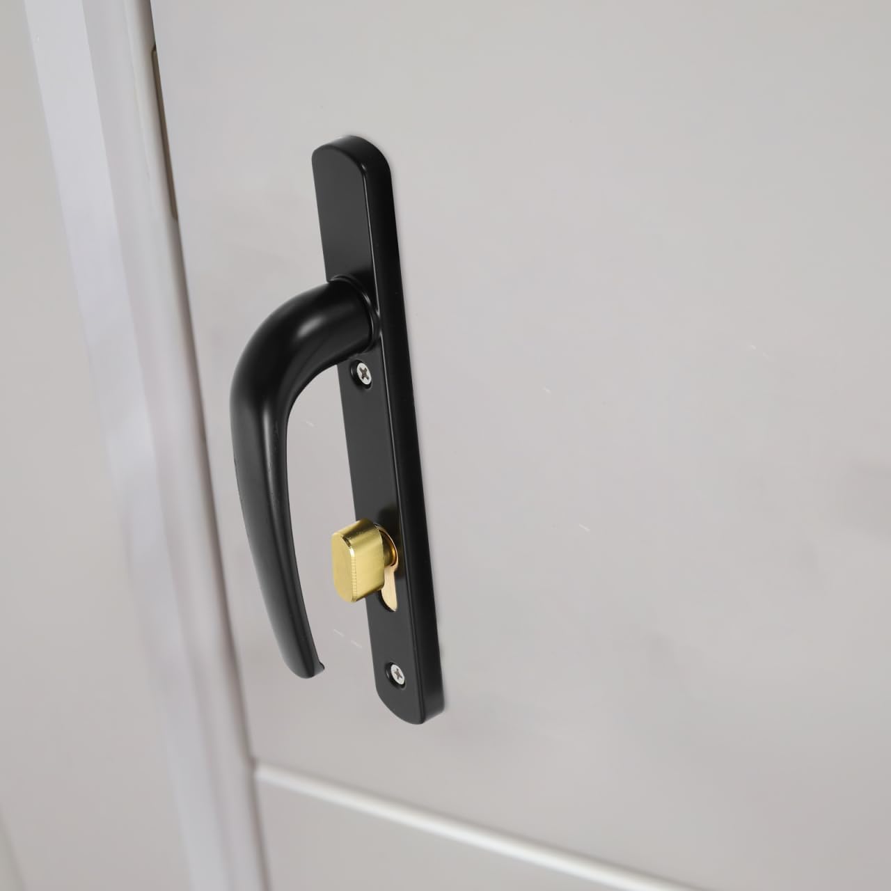 DOITOOL Storm Door Handle Replacement, Black Door Knob Lock with Keys Screen Door Hardware, Aluminum Alloy Lever for Home Apartments Hotels Entrance