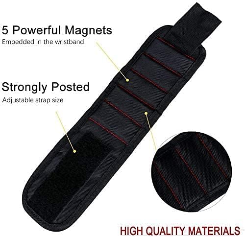 Magnetic Wristband Tool DIY Gifts for Men 15 Powerful Magnetics for Screws Man Nails Bolts Handyman Holder
