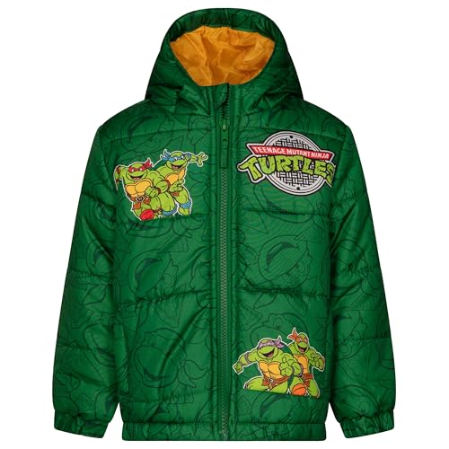 Teenage Mutant Ninja Turtles Zip Up Puffer Jacket Toddler to Big Kid Sizes (3T - 10-12)