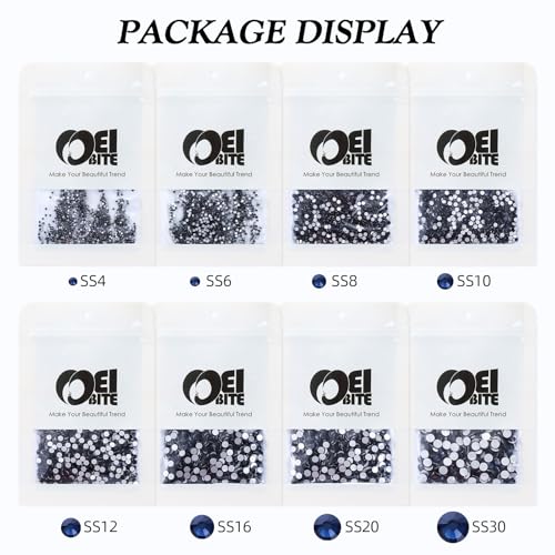 Image of Montana Flatback Rhinestones, Glass Rhinestones for Nail Art and Craft, Glue Fix, Loose Crystal Gemstones(Montana, SS12, 1440pcs, 2.9-3.0mm)