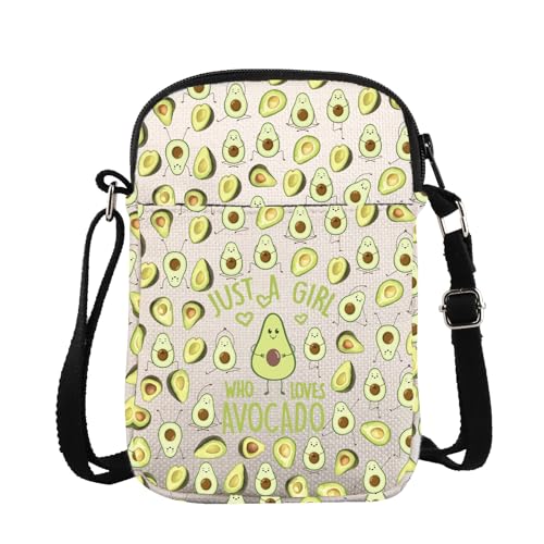 ZJXHPO Vegan Cross Body Bag Just A Who Loves Avocados Messenger Bag Avocado Lover Gift Vegetarian Gift - Main Image