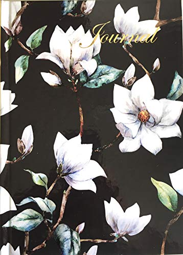 A5 Hardback Magnolia Notebook Journal met gouden folie detaillering en glans afwerking