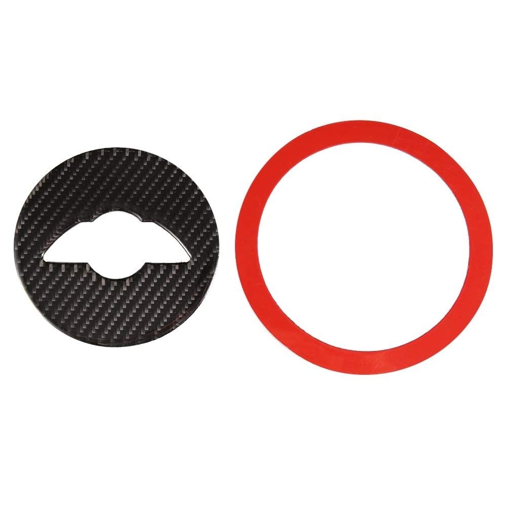 KSTE Pokrowiec na kierownicę z włókna węglowego, akcesoria do Mini Cooper Clubman, Countryman, Paceman R55 R56 R60 R61 - czarny, 1+2
