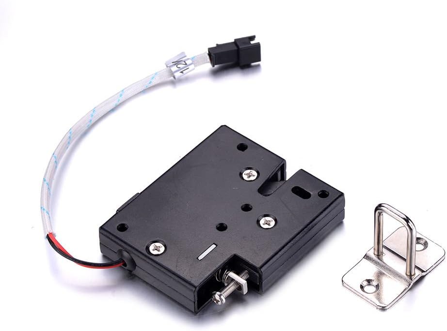 Black Iron Secure Electric Door Release Rim Mortice Lock Strike DC12V Cabinet