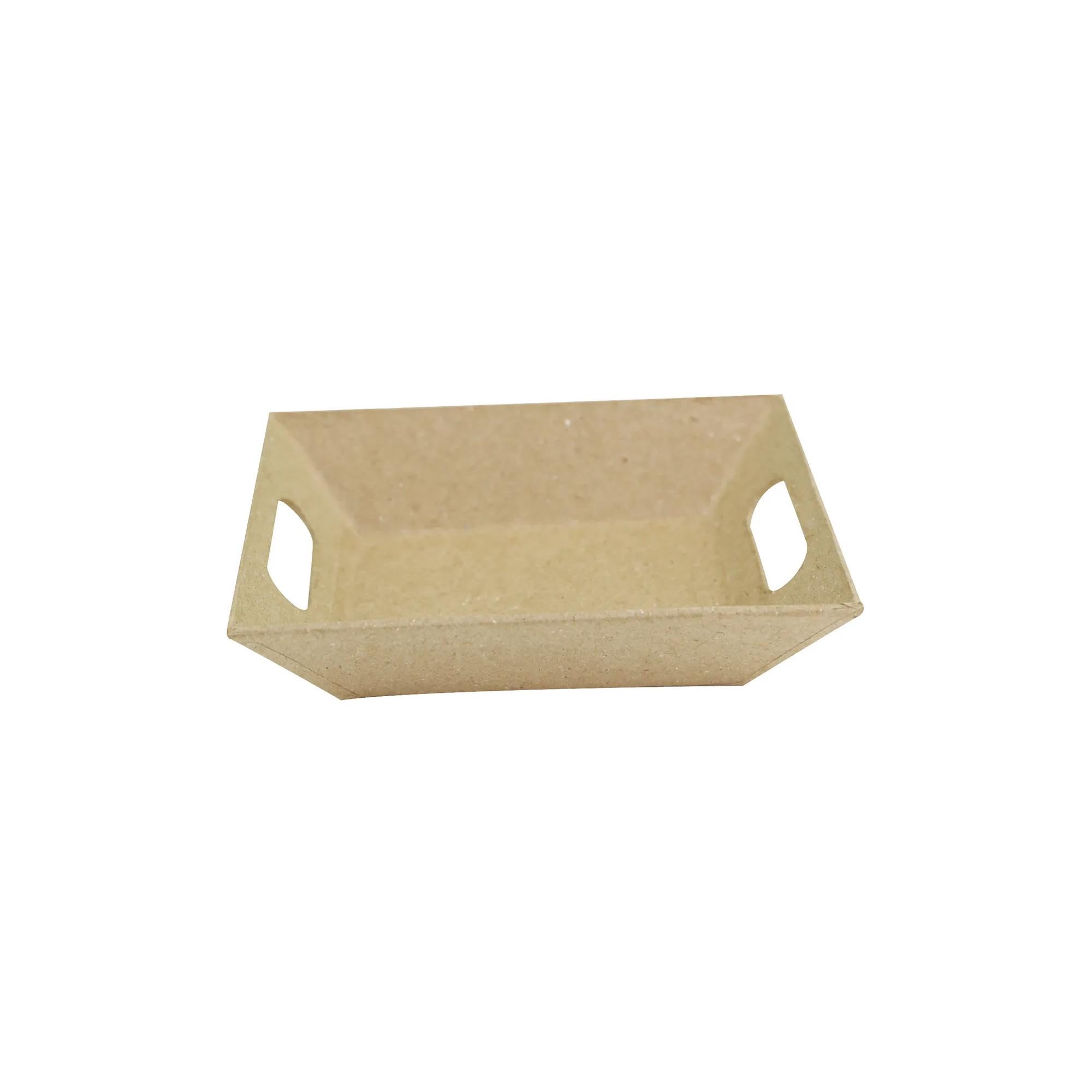Décopatch AC326Opack - Un lot de 5 Supports en Papier brun mâché 10x12x2,7 cm, Petit Plateau Moderne