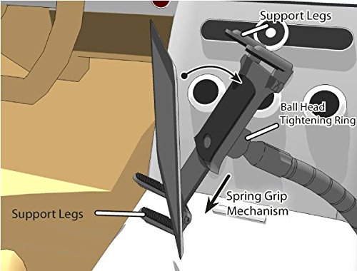 Chargercity Heavy Duty Flexible 22“ Aluminum Gooseneck Eld Compliant Car Truck Fleet Floor Seat Bolt Tablet Mount For Apple Ipad Air Pro Mini Microsoft Surface Pro/Book Verizon 7 8 10 12 Tablets #TOP6