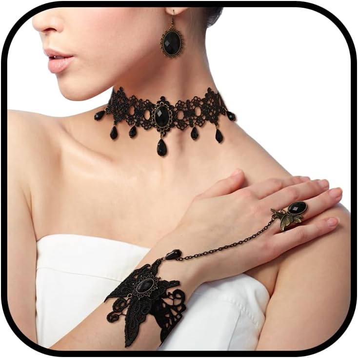 Halloween Gothic Vampire Choker Necklace Costume Jewelry for Women thumbnail