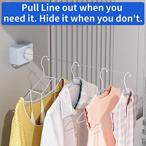 Dancrul Retractable Clothesline Indoor,Wall Mounted Indoor Washing Line,4.2M Heavy-Duty Clothes Line for Laundry Room,Blue - Image 3