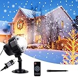 【❄Ampliamente utilizado】Proyector de lámparas de copos de nieve patrón claro, amplia gama de proyección. Perfecto para festivales, bodas, fiestas de cumpleaños, Navidad, dormitorios, jardines, hoteles y otras diferentes fiestas y ocasiones para decorar una escena romántica; también un gran regalo para la familia, amigos, compañeros de clase o colegas.