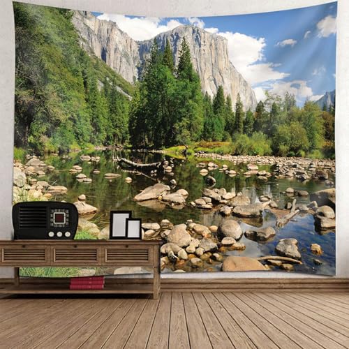 Tenture tissu decoration murale pour cacher un mur vide paysage 150x150 cm