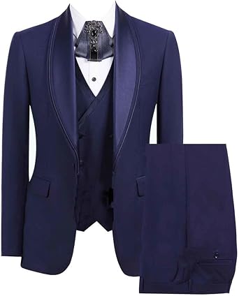 Mens Three Pieces Suit Jacket Double Breasted Buttons Vest Pants Tuxedos Uniform Banquet