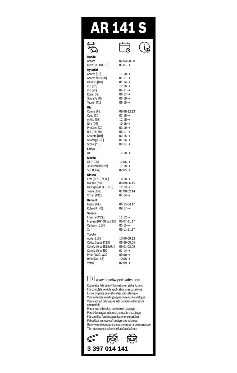 Bosch Wiper Blade Aerotwin AR141S, Length: 650mm/400mm − Set of Front Wiper Blades - 4