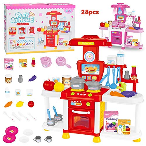 Tägliche Ausrüstung Spielzeug Kinderküche Spielzeug-Set Sound und Licht Soundeffekte Mädchen Kochen Kochen Geschirr 3-6…